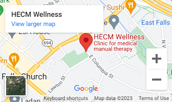 A map of the location of hecm wellness clinic for medical and manual therapy.